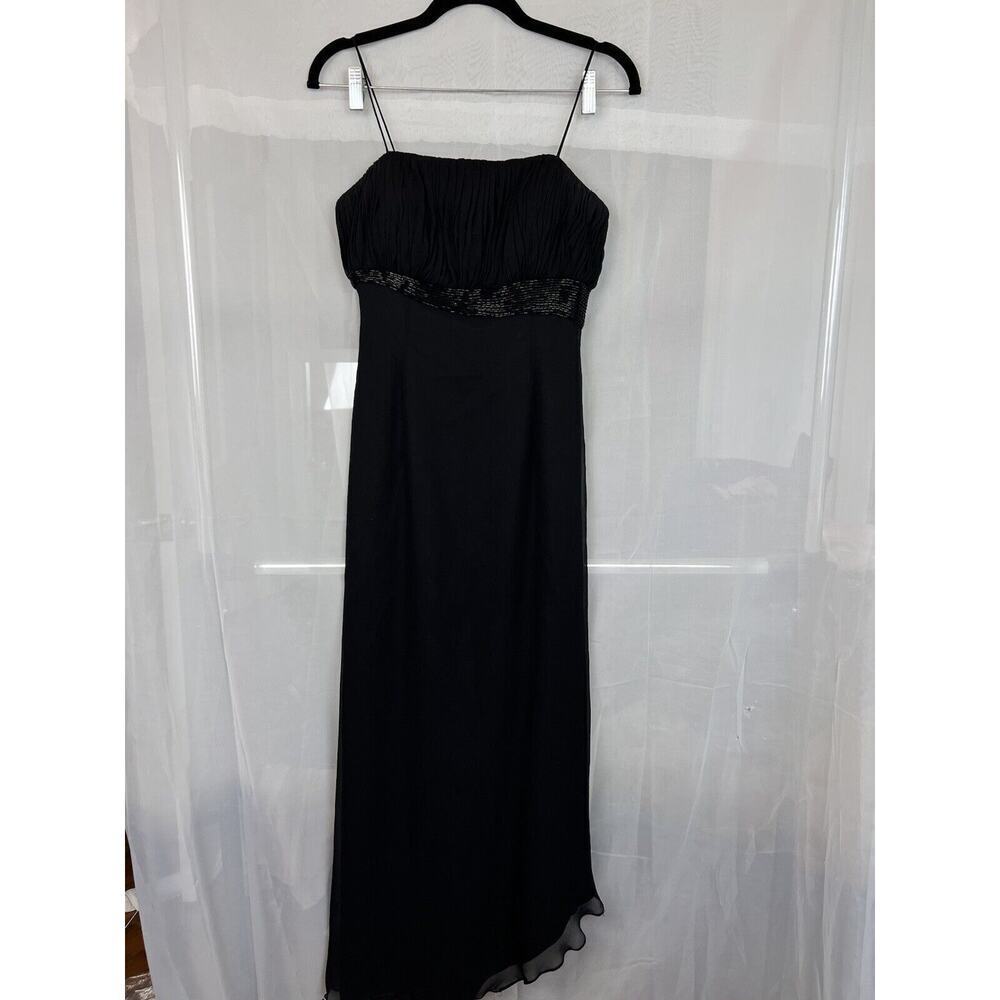 vintage 90s Xcite silk beaded formal midi dress sz 4 evening party nye